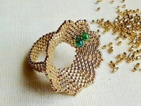 Nbeads Bead Ring with Abstract Flower
